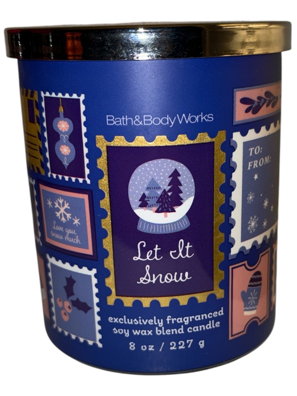 Bath & Body Works Let It Snow Candle Single Wick Jar 8 Oz NWT